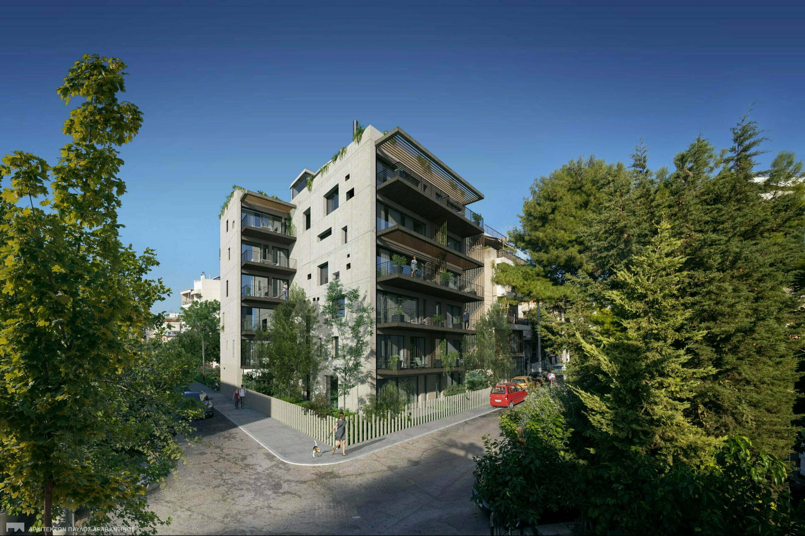 big building, house surrounded by trees