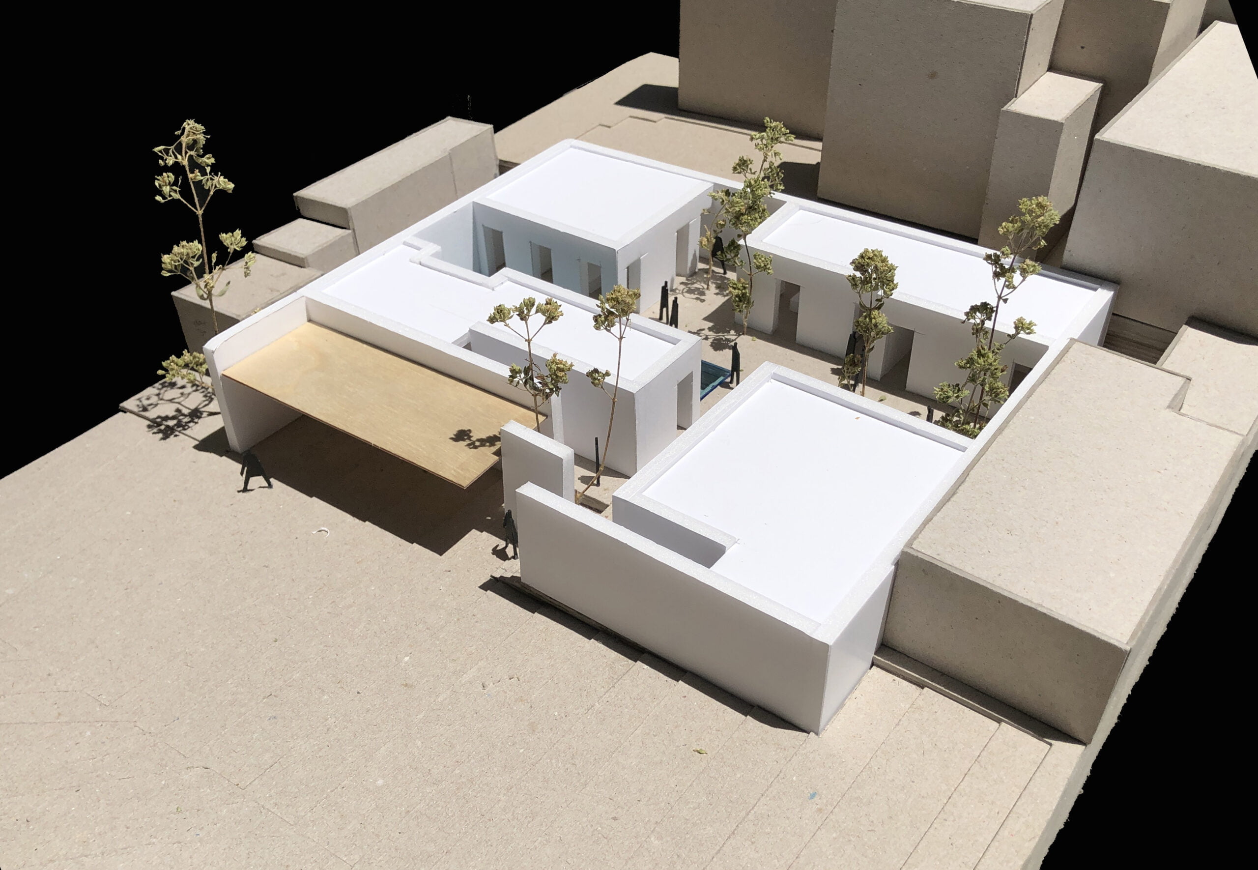 white house with trees in Paros